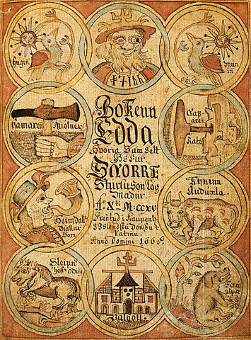 Deckblatt der Snorra-Ausgabe aus dem 18. JH.