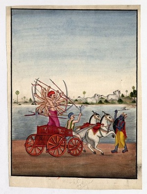 Parasurama fighting King Kartavirya Arjuna.jpg