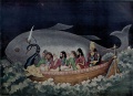 Fish avatara of Vishnu saves Manu.jpg