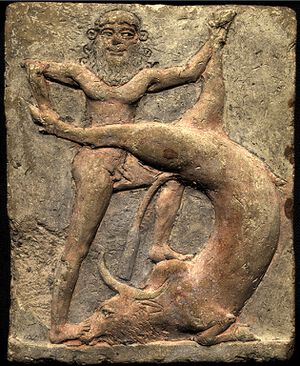 Gilgamesh slaying the Bull of Heaven.jpg